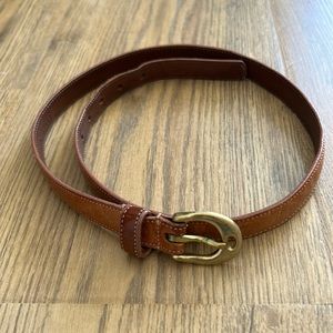 Vintage Dooney belt cognac color leather with brass buckle XXS